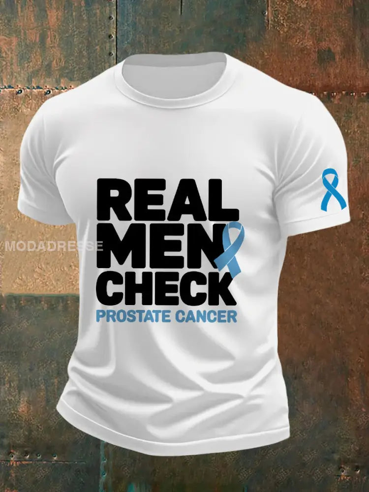 Mäns prostatacancer medvetenhet T shirt vit / S