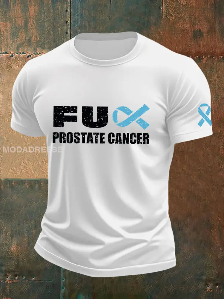 Mäns prostatacancer medvetenhet T shirt Vit / S