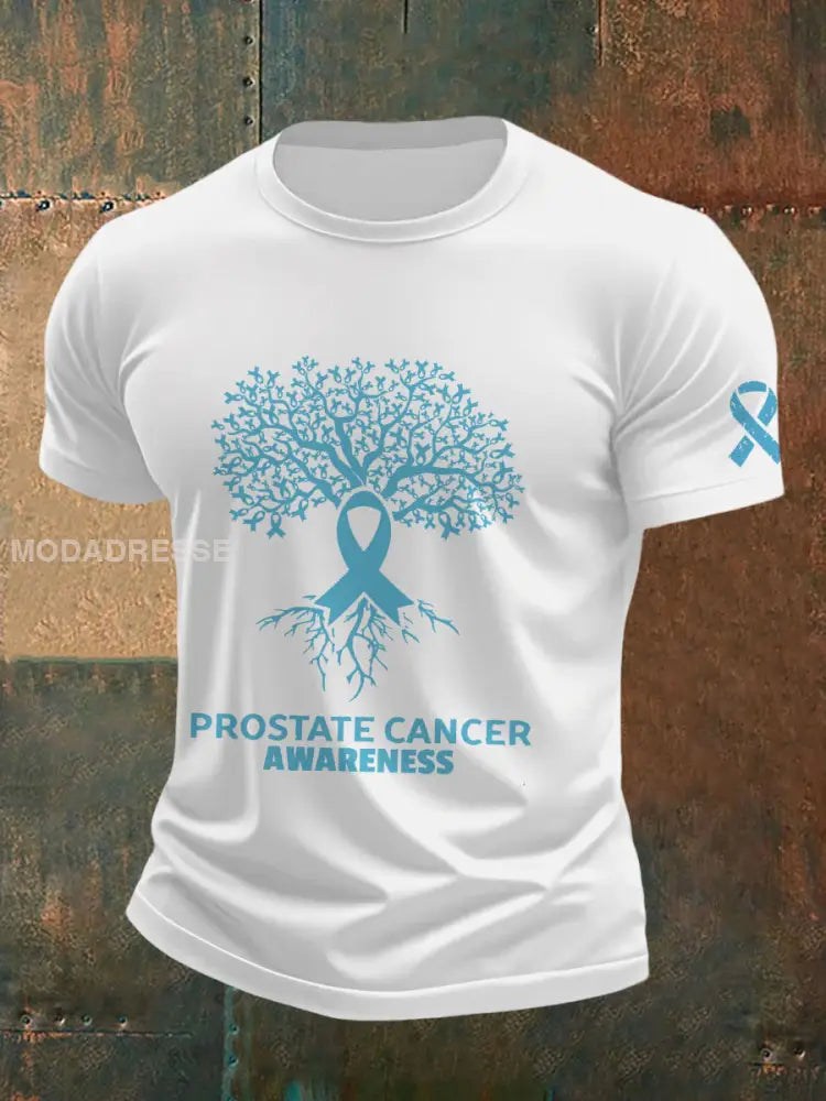Mäns prostatacancer medvetenhet T shirt Vit / S