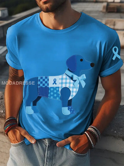 Mäns prostatacancer Spädhund T shirts blå / S