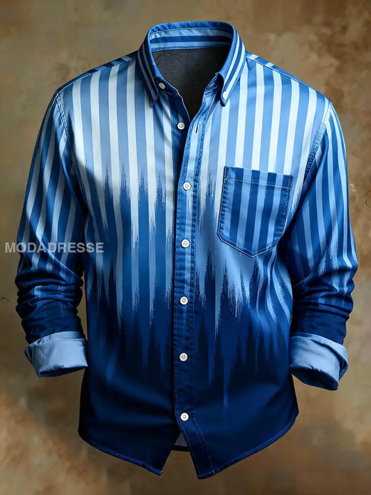 Mäns Retro Abstract konst Skriv ut bekväm affärsstil skjorta A / S