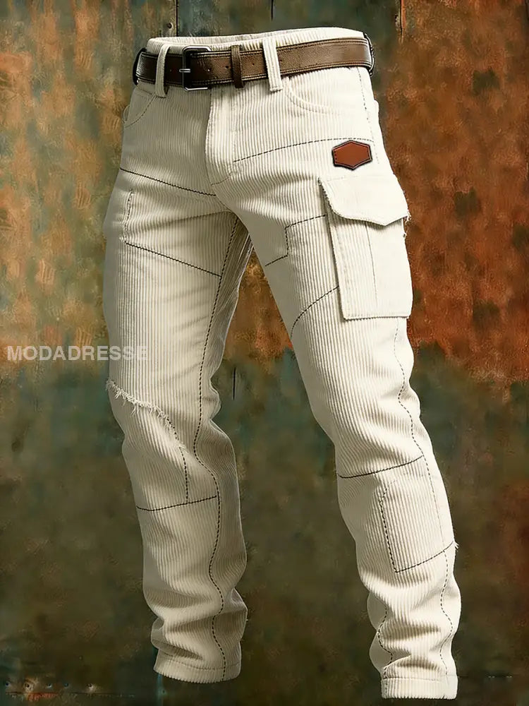 Mäns Retro Business Style Casual Work Byxor A / S