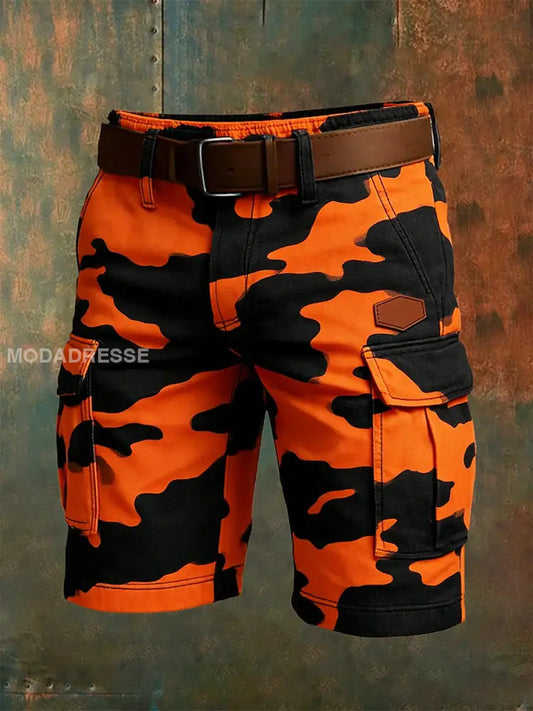 Mäns Retro Vacation Business Art Print Casual Shorts A / S