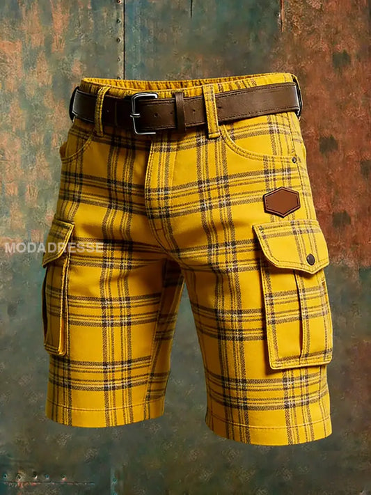 Mäns Retro Vacation Business Art Print Casual Shorts A / S