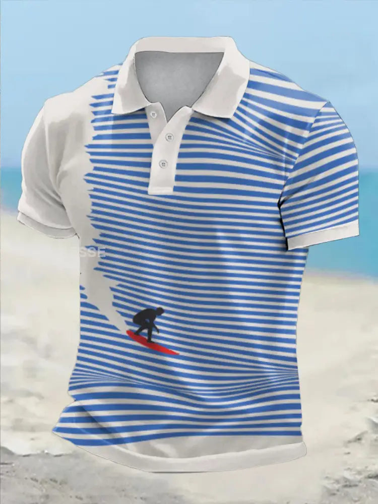 Mäns roliga semester stil tryckta Casual Tops blå / S