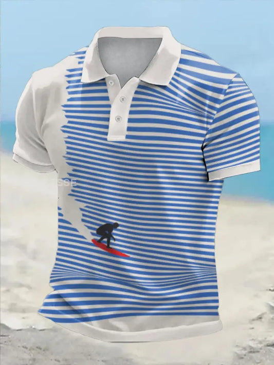 Mäns roliga semester stil tryckta Casual Tops blå / S