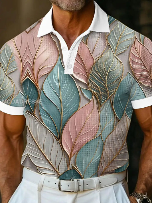 Mäns semester stil Hawaii tryckta våffel Casual tops som bild / S