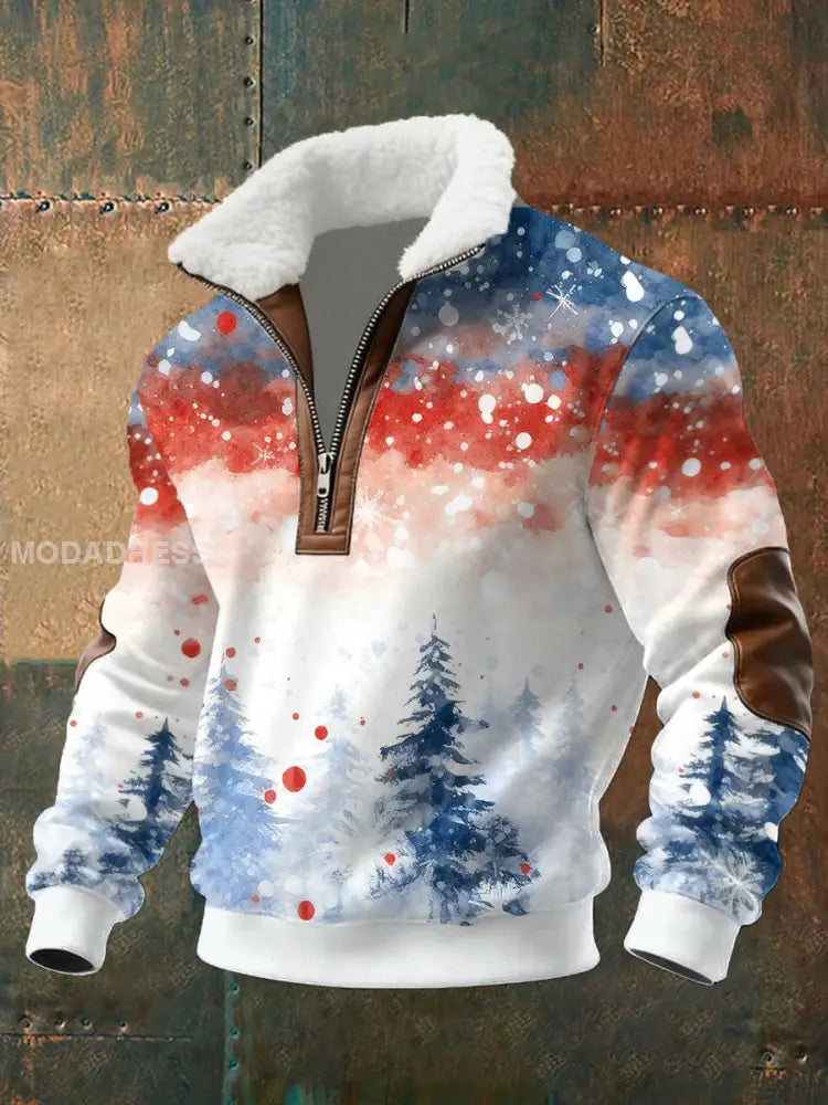 Mäns Skandinavien Julkonst Tryckt Hoodie. som bild / S