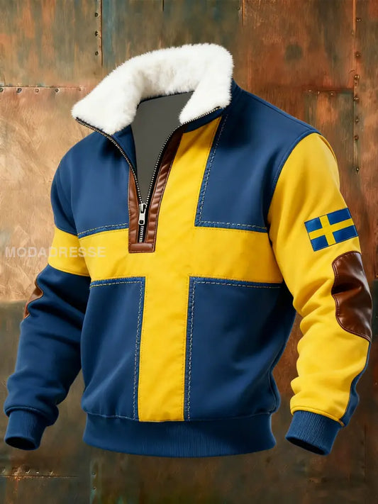 Mäns svenska flagga Skriv ut Sweatshirt som bild / S