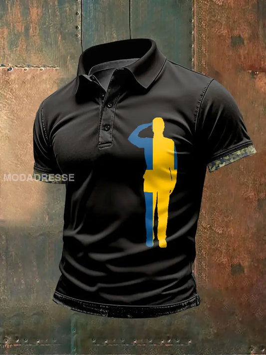 Mäns svenska militärtema Print Polo tröj som bild / S
