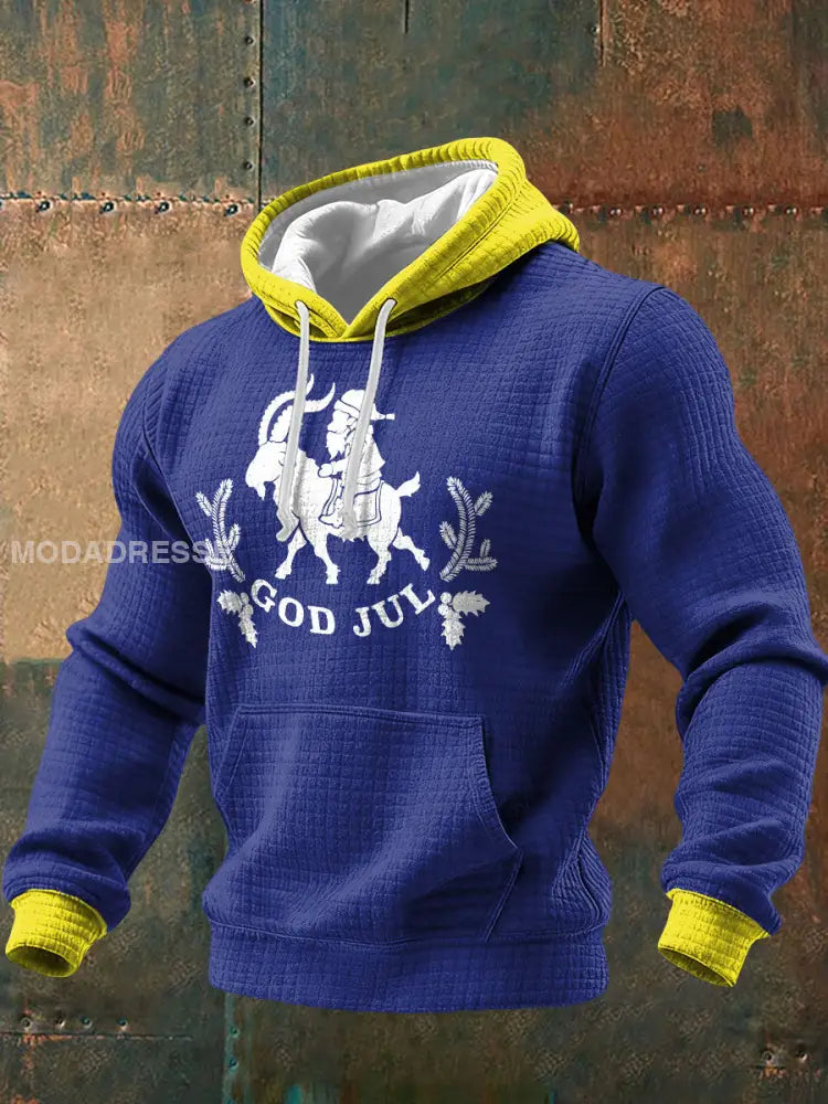 Mäns Sverige Flagg Konst tryckt Hoodie Konsta kunglig blå / S