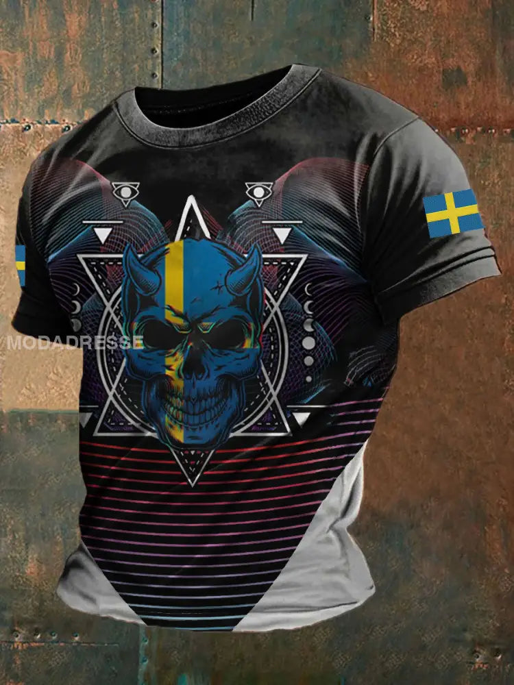 Mäns Sverige Tryckt T-shirt som bild / S