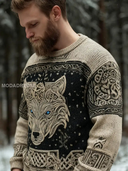 Mäns tröja i vikinga stil. som bild / S