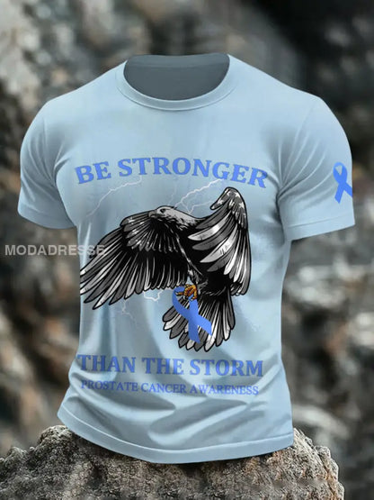 Mäns vara starkare än stormen prostatacancer medvetenhet T shirts ljusblå / S