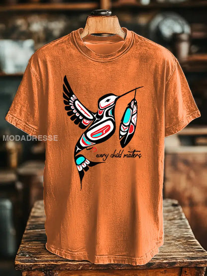 Mäns varje barn ärenden tryckt Casual T-shirt oräng / S