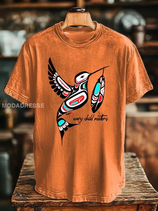 Mäns varje barn ärenden tryckt Casual T-shirt oräng / S