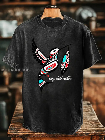 Mäns varje barn ärenden tryckt Casual T-shirt svart / S
