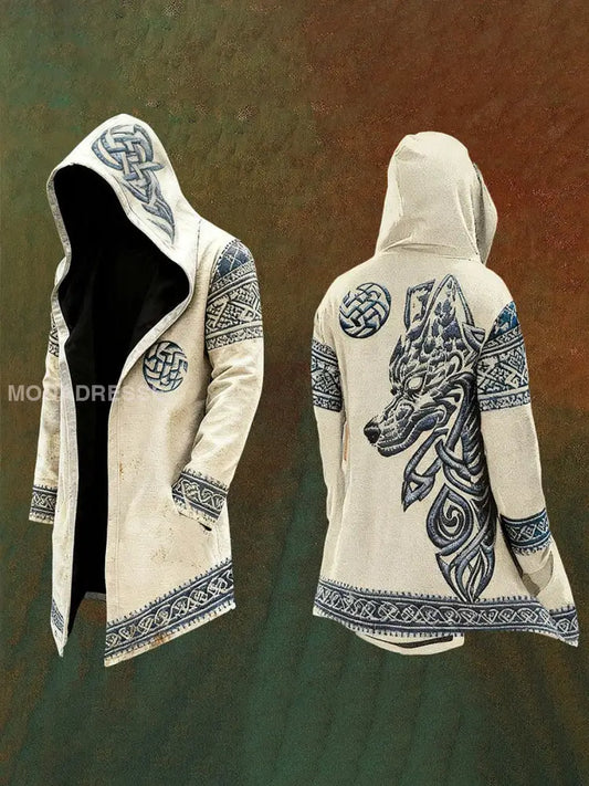 Mäns Viking Hoodie Cardigan Aprikot / S