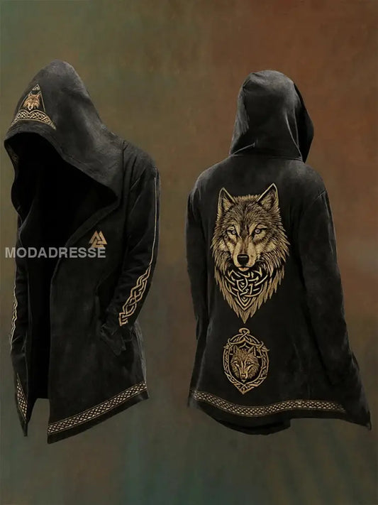 Mäns Viking Hoodie Cardigan svart / S