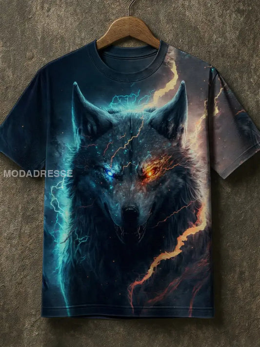 Mäns Viking Mytologi Fenrir T-shirt som bild / S