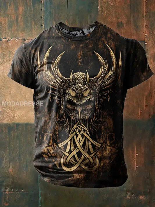 Mäns Viking Odin Berserker Totem Vintage 3D Print T-shirt som bild / S