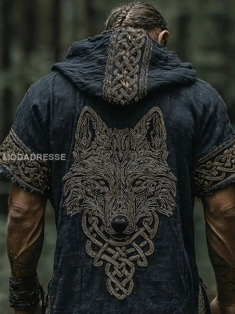 Mäns Vikingad T-shirt blå sjöfart / S