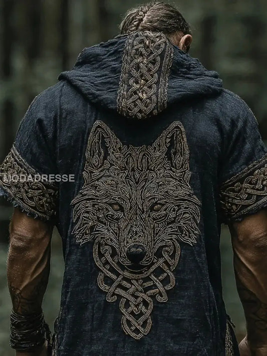 Mäns Vikingad T-shirt blå sjöfart / S