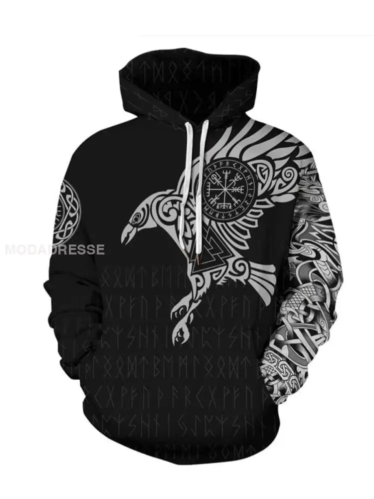 Mäns vikingatta svart / S