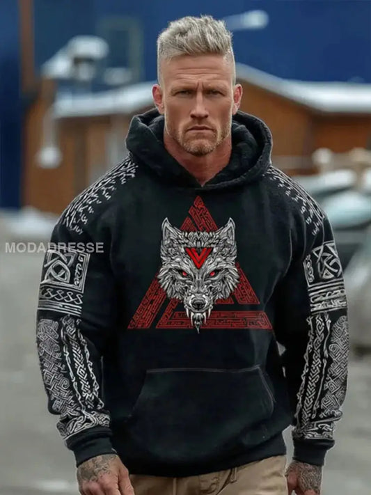 Mäns vikingatta svart / S