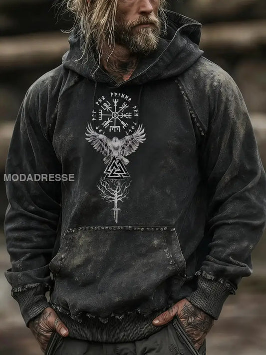 Mäns vikingatta svart / S
