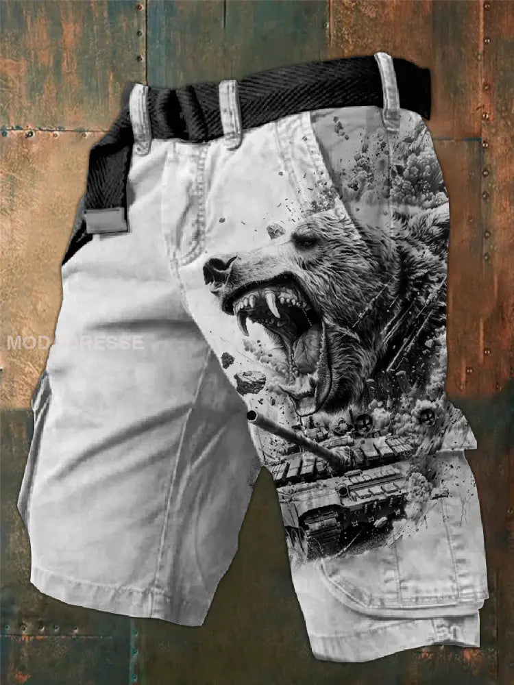 Mäns vikingtema tryckt Casual T-shirt som bild / S