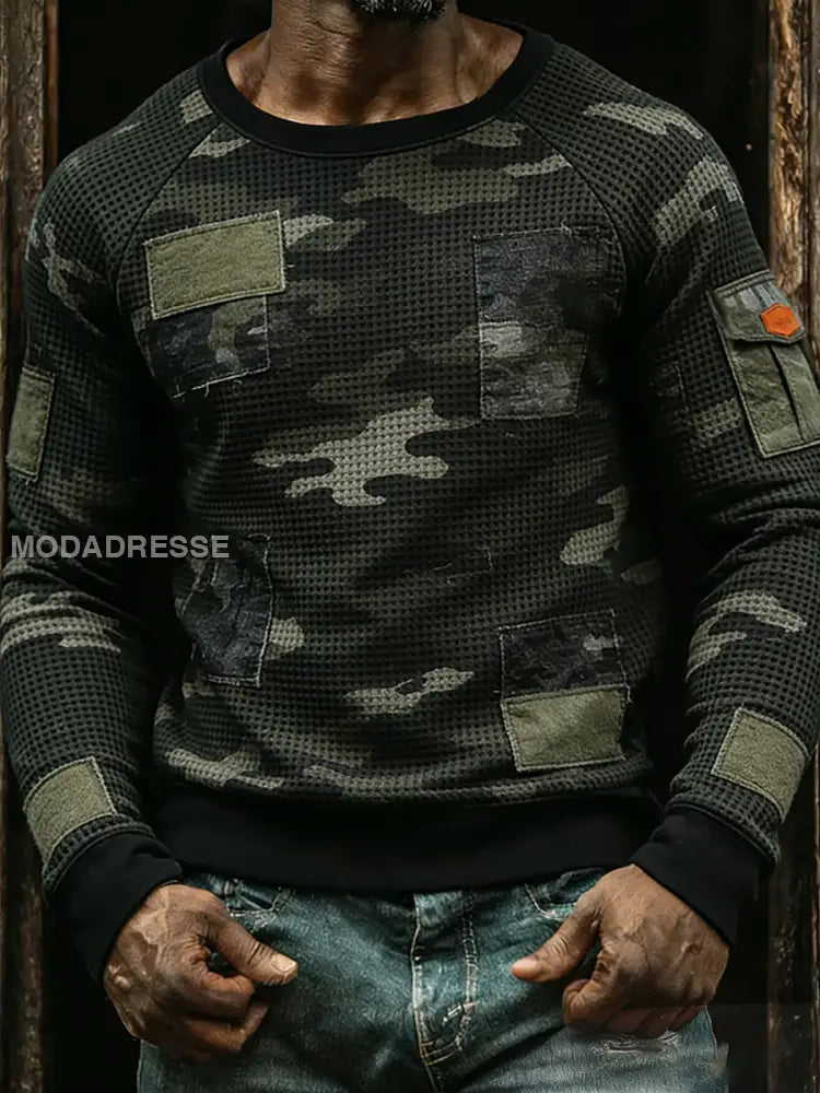 Mäns Vintage Business Abstrakt konst Casual Topp A / S