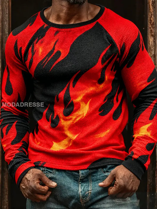 Mäns Vintage Business Abstrakt konst Casual Topp A / S