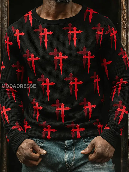 Mäns Vintage Business Abstrakt konst Casual Topp A / S