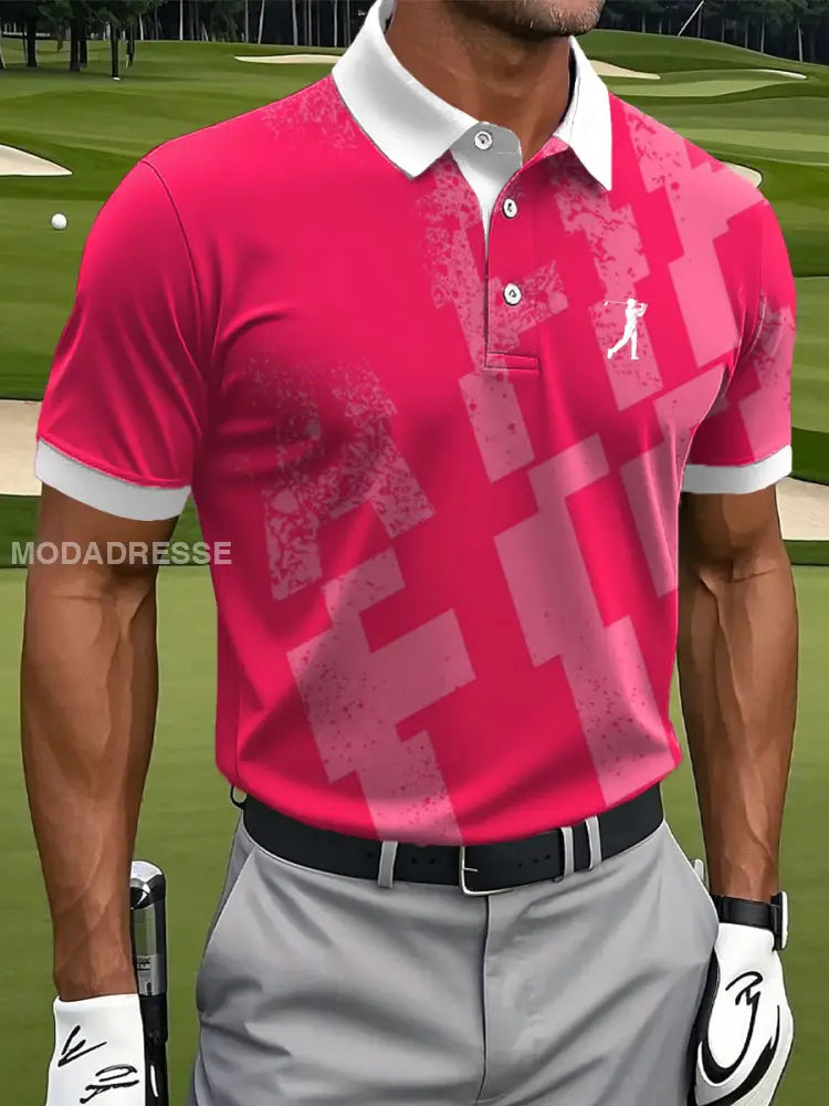 Mäns Vintage företag stil tryckt Casual Polo tröj som bild / S