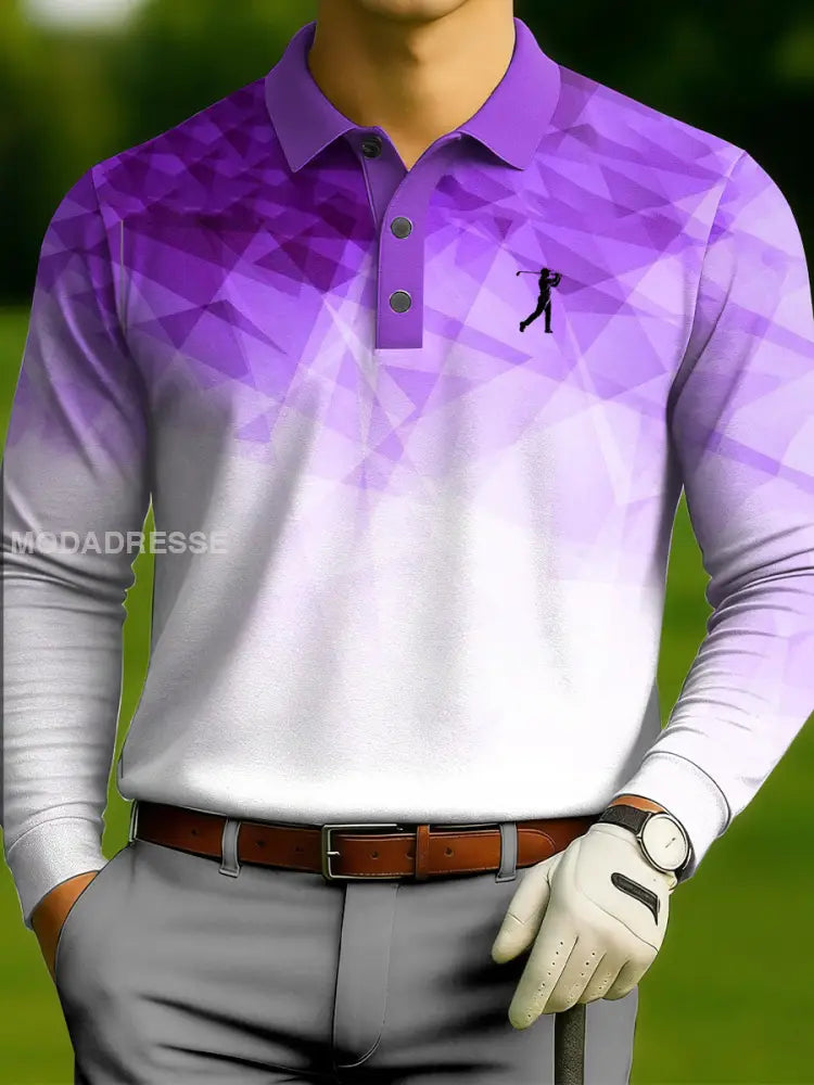 Mäns Vintage företag stil tryckt Casual Polo tröj som bild / S