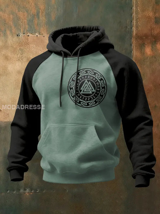 Mäns Vintage Viking mönster Casual Sweatshirt som bild / S