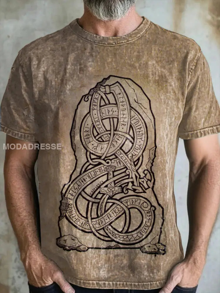 Mäns vintage Viking t-shirt Khaki / S