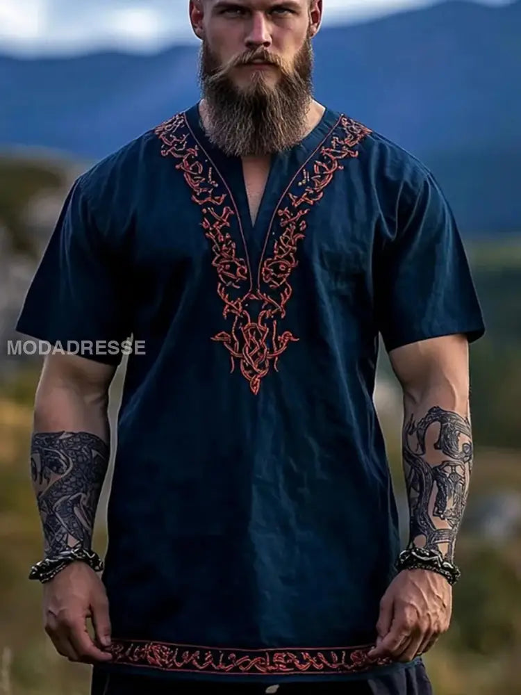 Mäns vintage Viking t-shirt som bild / S