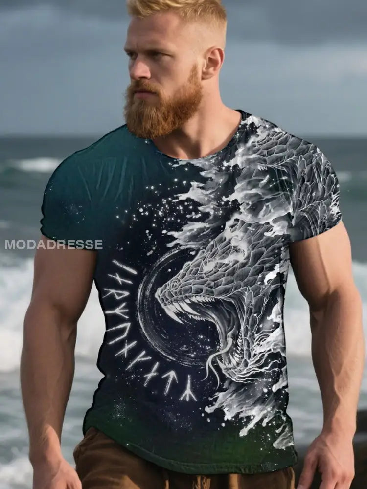 Mäns vintage Viking t-shirt som bild / S