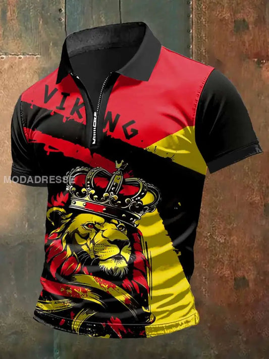 Menens vikingløve Skriv ut korte erme-t-shirt S