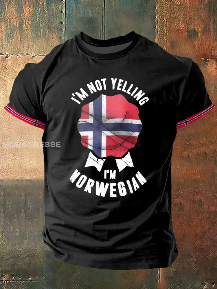 Mennesker I’M Norsk trykt Vintage Mode Kort erme T-shirt S