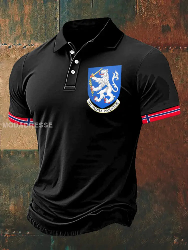 Menns AD Omnia Paratus Skriv ut Polo hals T-shirt S