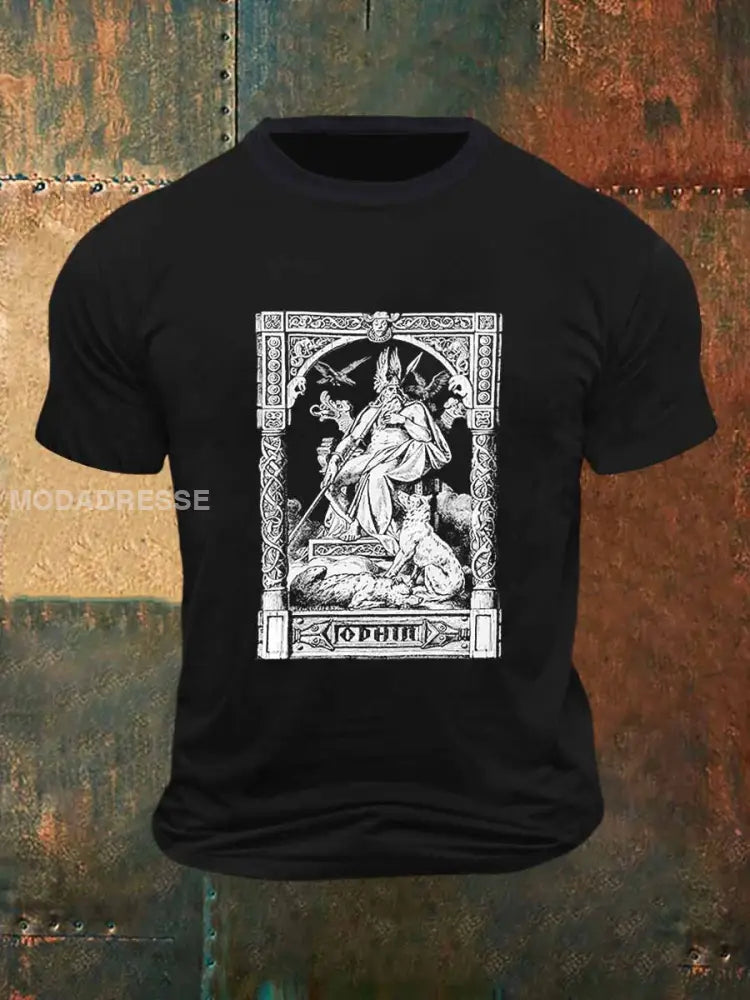 Menns Ddin Skriv ut Kort erme T-shirt S