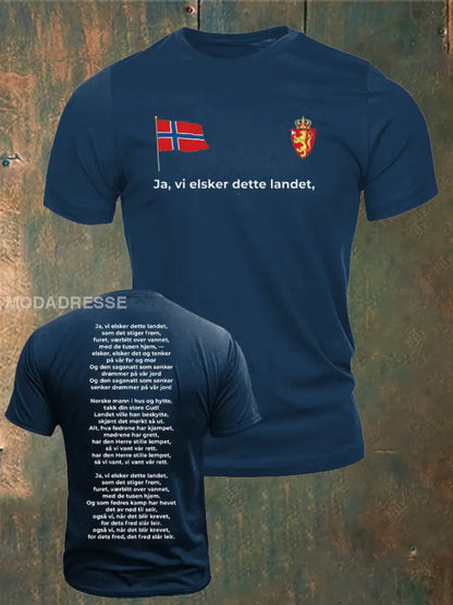 Menns Norge Ja Vi elsker dette landet trykt blåblått / S