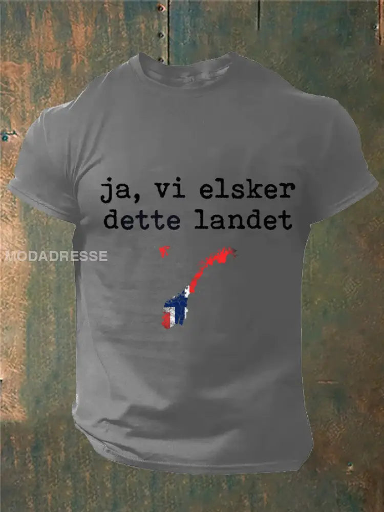 Menns Norge Ja Vi elsker dette landet trykt lyggrå / S