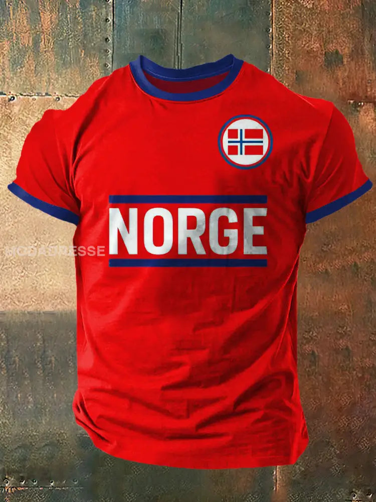 Menns norge-kort erme T-shirt S