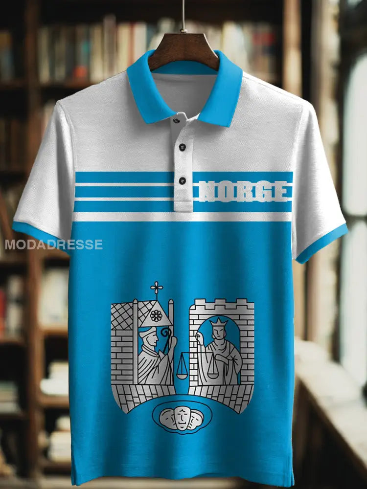 Menns norge Skriv ut Polo hals Kort erme T-shirt S