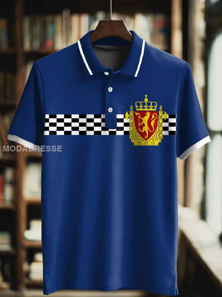 Menns Norge styrke Skriv ut Polo hals Kort erme T-shirt S