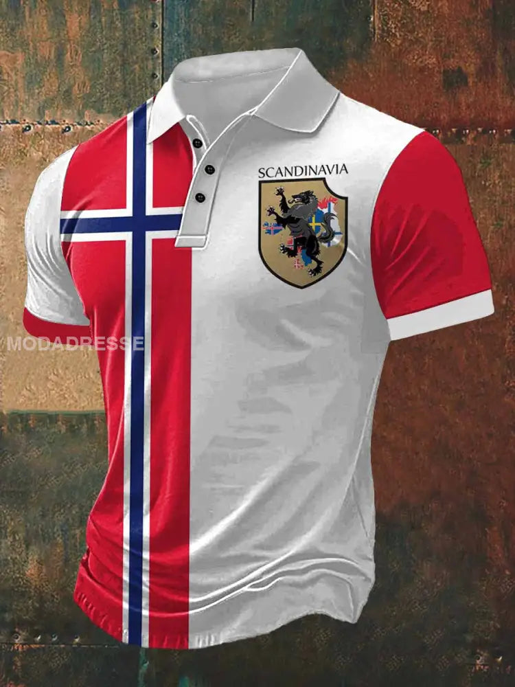 Menns skandinavia Skriv ut Polo hals T-shirt S